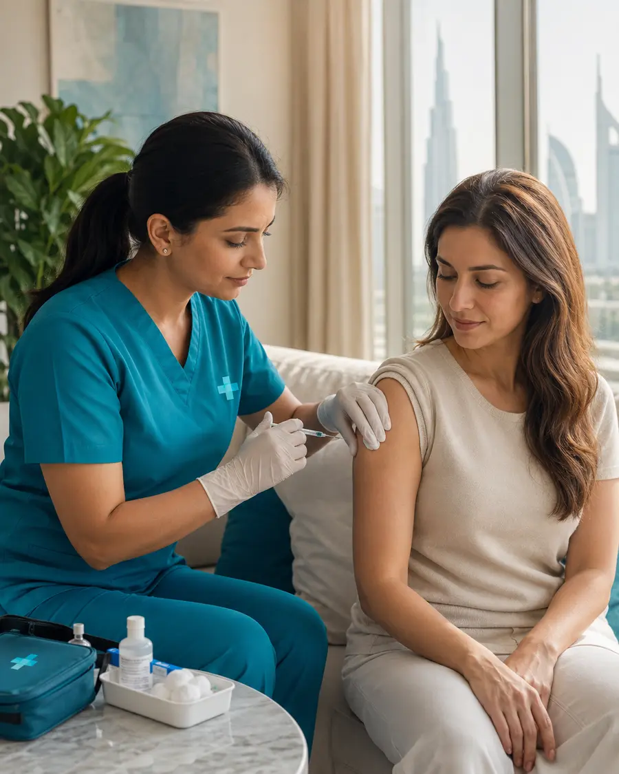 Healthcare professional preparing a vaccination