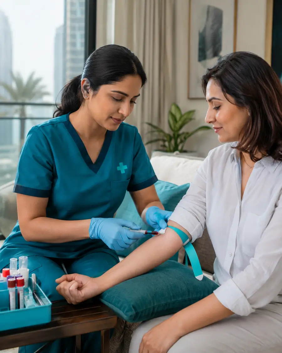 Medical professional handling a diagnostic blood sample